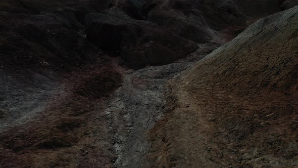 Top View of Mars Landscape Surface