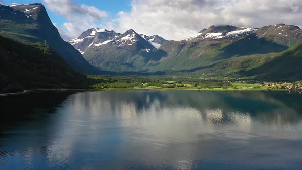 Aerial Footage Beautiful Nature Norway.