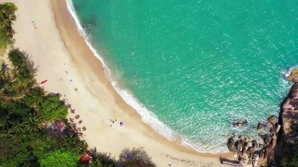 Paradise white sand beach in Thailand. Turquoise lagoon on a tropical island.