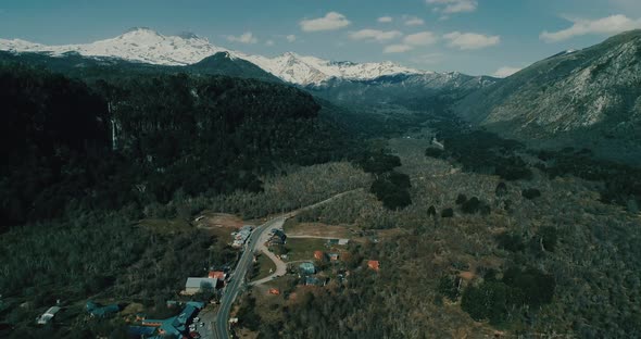 Slow motion, Drone footage in 120 fps slog-2 in the mointains city chillan in Chile