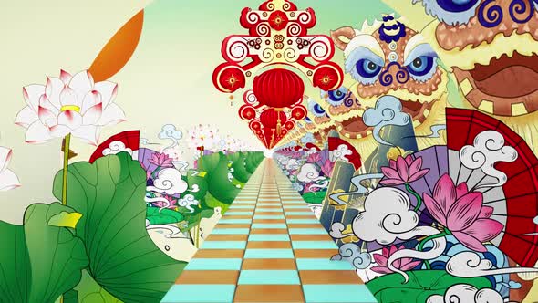Chinese New Year Cartoon Background