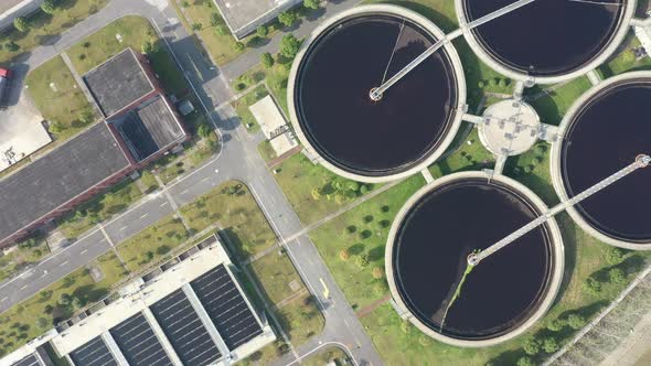 Sewage treatment plant in city