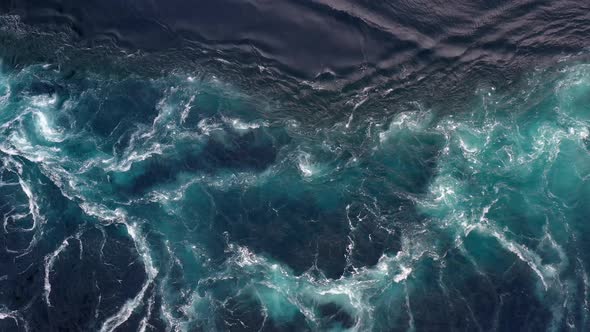 Waves of Water of the River and the Sea Meet Each Other During High Tide and Low Tide.