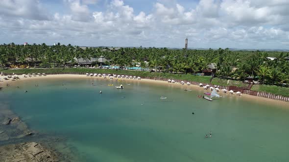 panning view of legendary beach at Northeast Brazil.