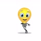 Happy Light Bulb Simple Dancing on White Background - VideoHive Item for Sale