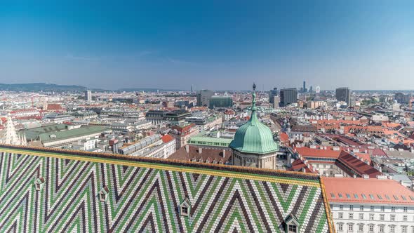 Panoramic Aerial View of Vienna Austria From South Tower of St