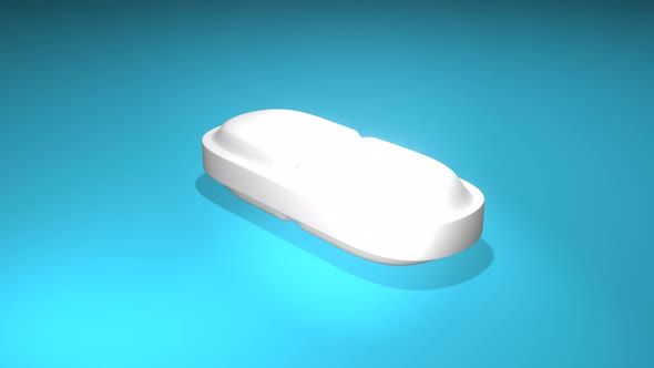 Pill rotates on the table.