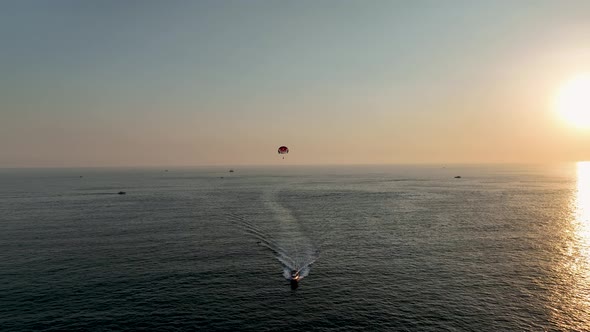 Parasailing aerial view Turkey Alanya 4 K