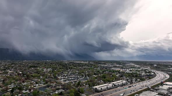Timelapse of storm clouds swirling in the sky over Provo City