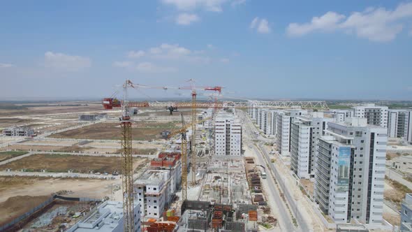 Cranes Above The Netivot City , Israel