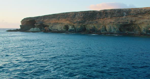 Rocky Black Volcanic Cliffs of Ajuy in Fuerteventura Spain