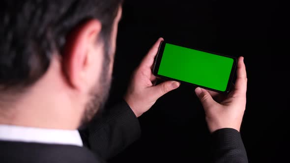 Watching Videos on Phone Green Screen