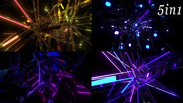 Neon Crystal - VJ Loop Pack (5in1)