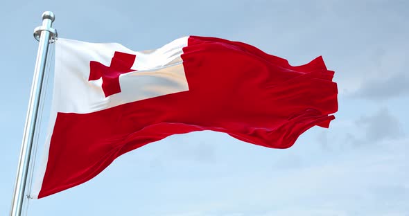 Tonga  Flag Waving Loop  4 K