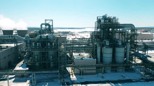 Premises of a Metallurgical Factory Shot From the Outside