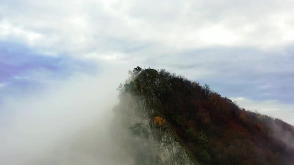 Aerial view of Sivec mountains in Ruzin locality in Slovakia