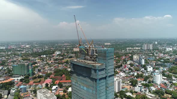 Flying Around Skyscraper Construction