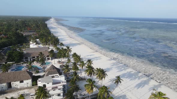 Ocean Low Tide Near the Coast of Zanzibar Island Tanzania