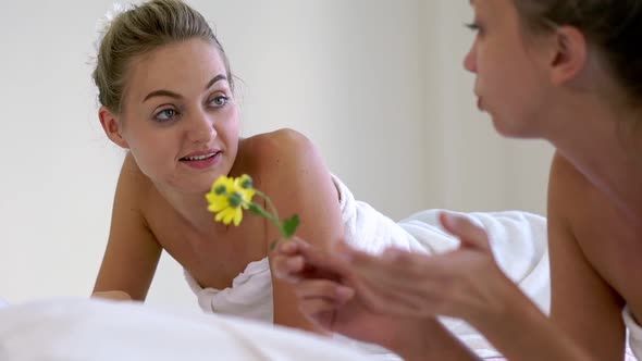 Two Women at Massage Room in Luxury Day Spa
