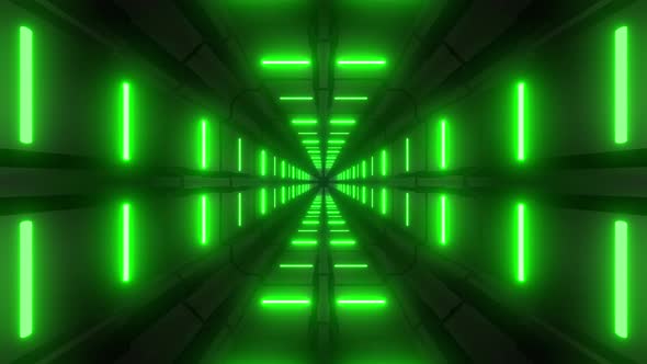 4k Geometric Green Neon Tunnel alt