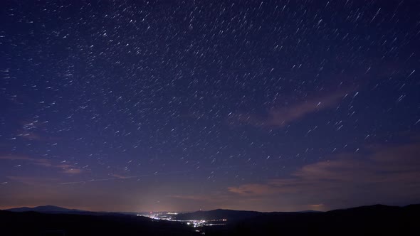Star Trails In Night Sky, 4K