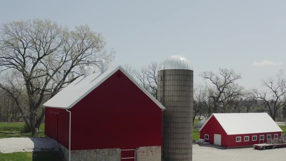 Aerial Drone Shot of American Countryside Landscape