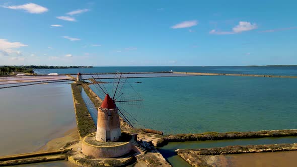 Natural Reserve of the Saline Dello Stagnone Near Marsala and Trapani Sicily