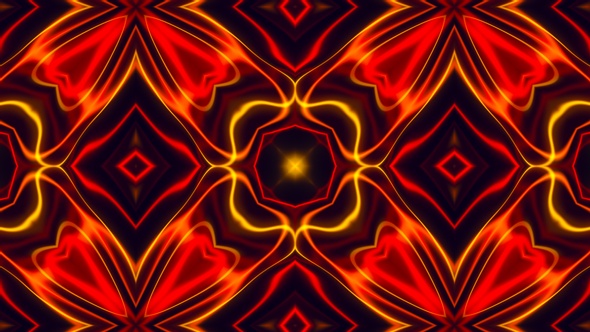 Neon Red Line Abstract Liquid Vj Kaleidoscope Seamless Loop V1