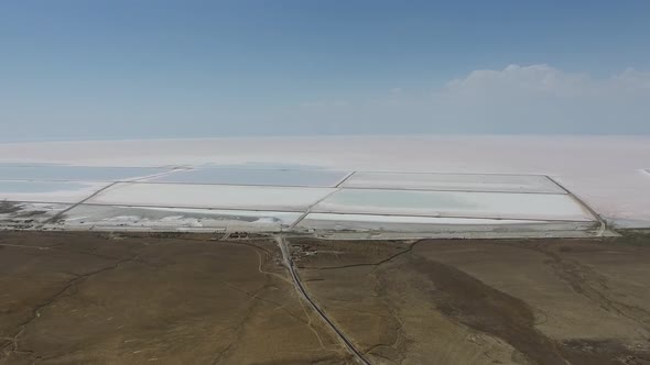 Aerial Salt Production Facilities and Saline Evaporation Pond Fields in the White Salty Lake