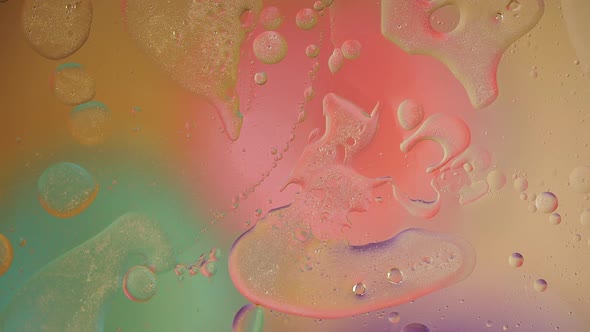 Fantastic Structure of Colorful Bubbles. Chaotic Motion. Abstract Background