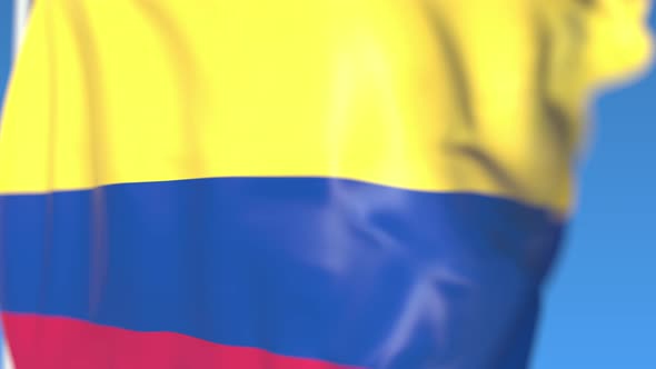 Flying National Flag of Colombia