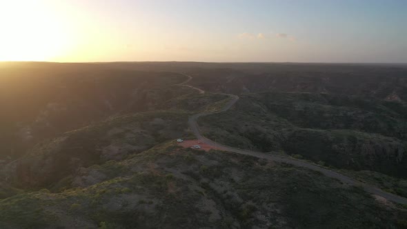 Sunset at Charles Knife Canyon, Cape Range National Park, Exmouth, Western Australia 4K Aerial Drone