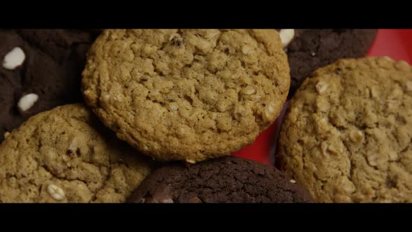 Cinematic, Rotating Shot of Cookies on a Plate - COOKIES 084
