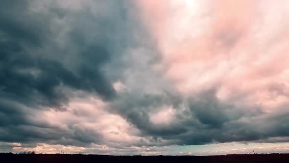 Sky and Clouds. Timelapse