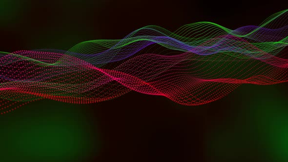 Beautiful Background Particle Line Wave Animation