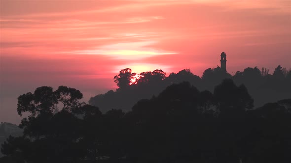 Sun Going Behind A Church