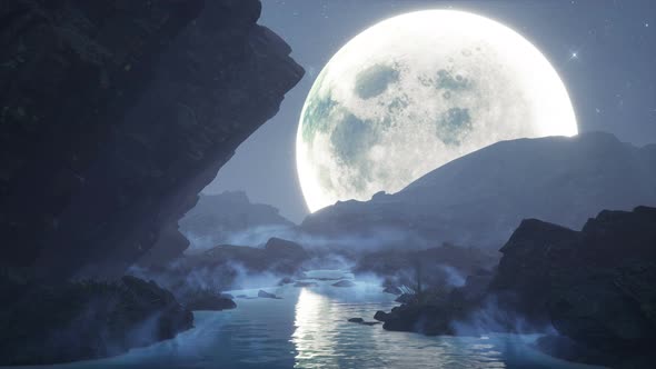 4k Night Moon. Live Wallpaper