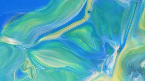 Abstract Light Pastel Streams Flow Along the Plane on a Blue Background