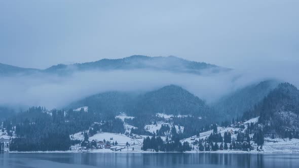 Timelapse of misty mountains