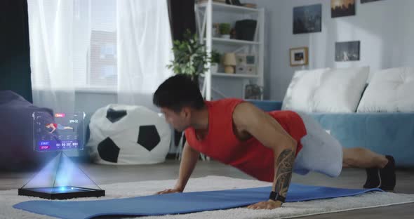 Man Working Out at Home