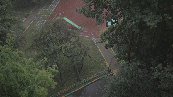 Heavy Rain High Angle View From Window 1 alt