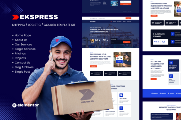 Ekspress - Logistic Shipping & Courier Elementor Template Kit