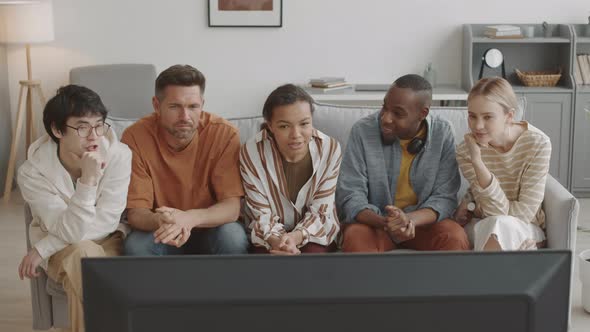 Diverse Friends Watching TV