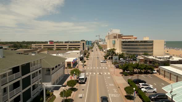 Aerial Drone Footage Atlantic Ave Virginia Beach Usa