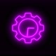 Gear Design Pink Neon Light Clock Isolated On Black Background - VideoHive Item for Sale