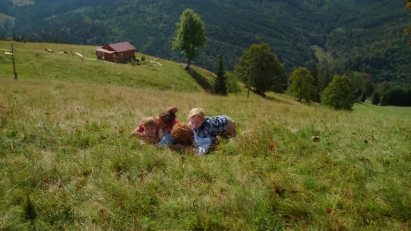 Family Rest Green Grass Mountain Meadow