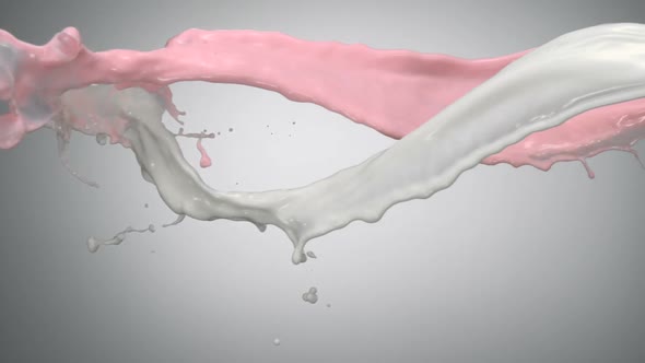 Strawberry milk splash, Slow Motion