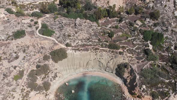 Aerial drone video from western Malta, Mgarr area, Fomm ir-Rih bay.