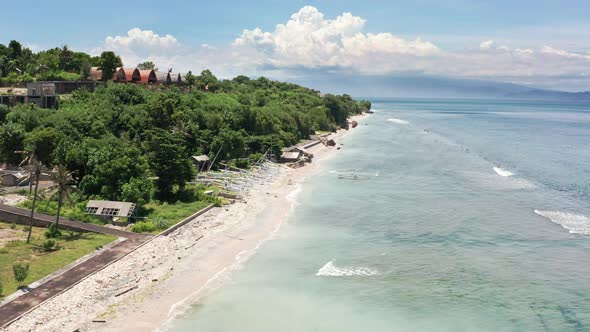 Aerial View From Drone a Beautiful Coastal Road. Nusa Penida Island