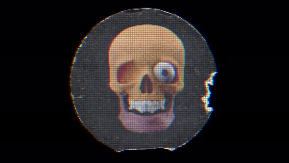 Retro sticker skull